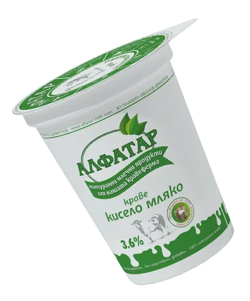 Кисело мляко 3.6% – нехомогенизирано, фин слой сметана, нежен вкус, подходящо за малки деца
